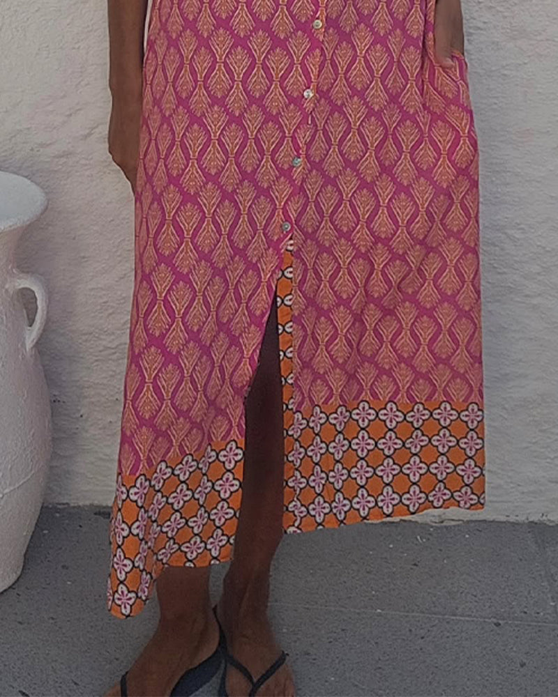 Robe Imprimé Géométrique Blé Chemise