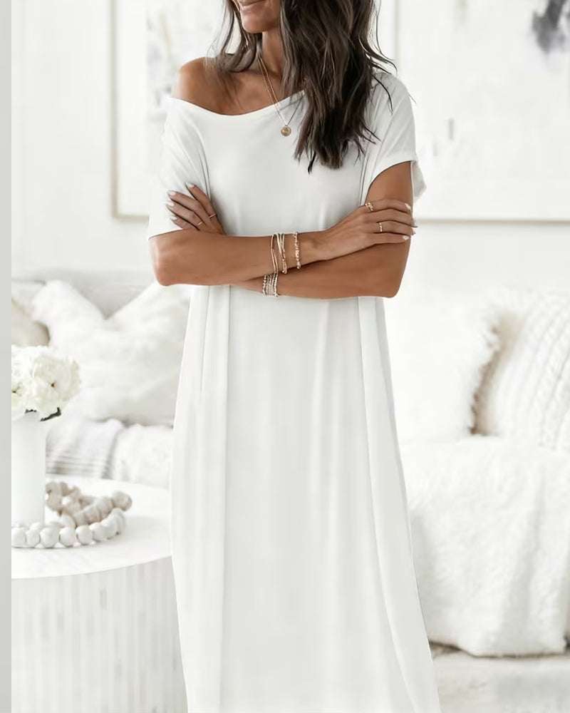 Robe Unie Longue Décontractée