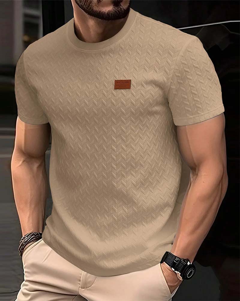 T-Shirt Homme Jacquard Manches Courtes