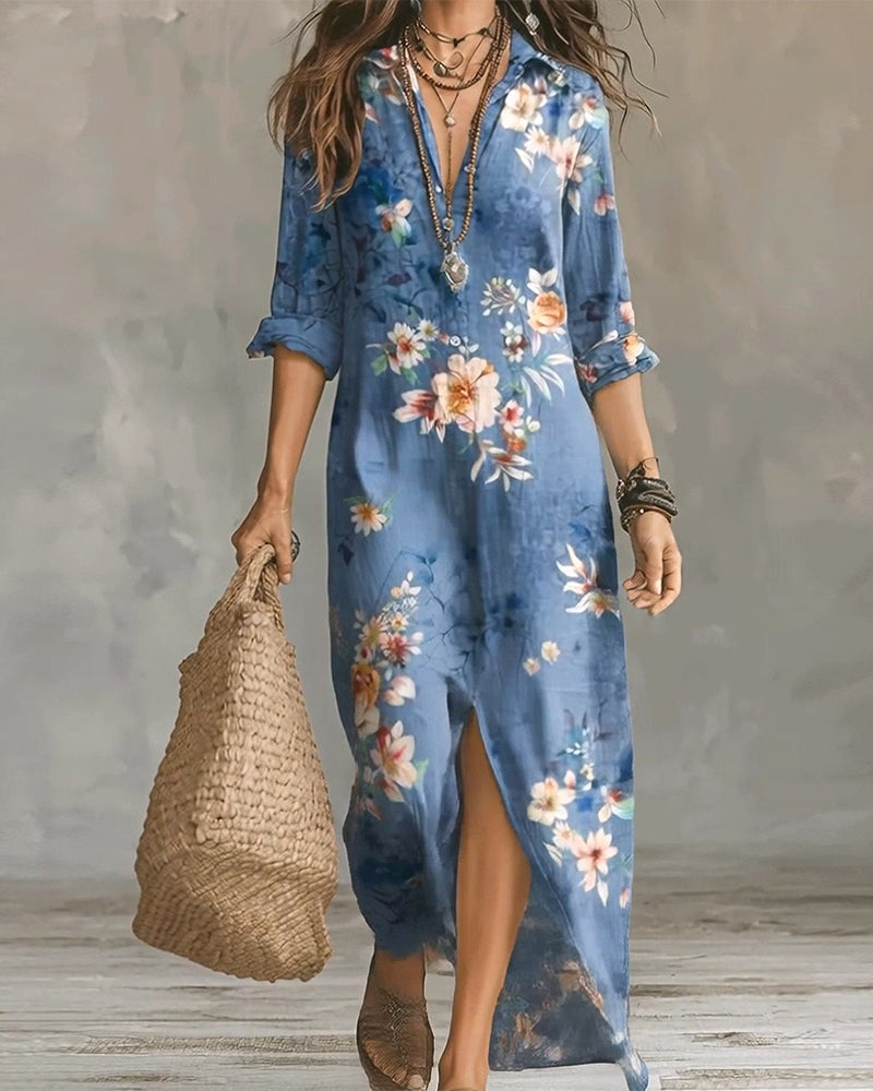 Robe Floral Imprimé Maxi