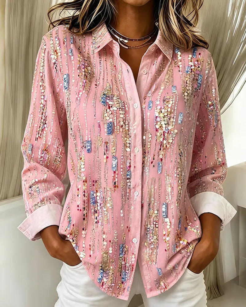 Chemise Colorée Revers Manche Longue
