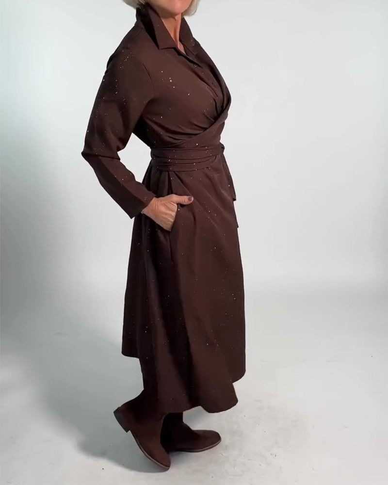 Robe Tendance Scintillante À Effet Taille Cintrée