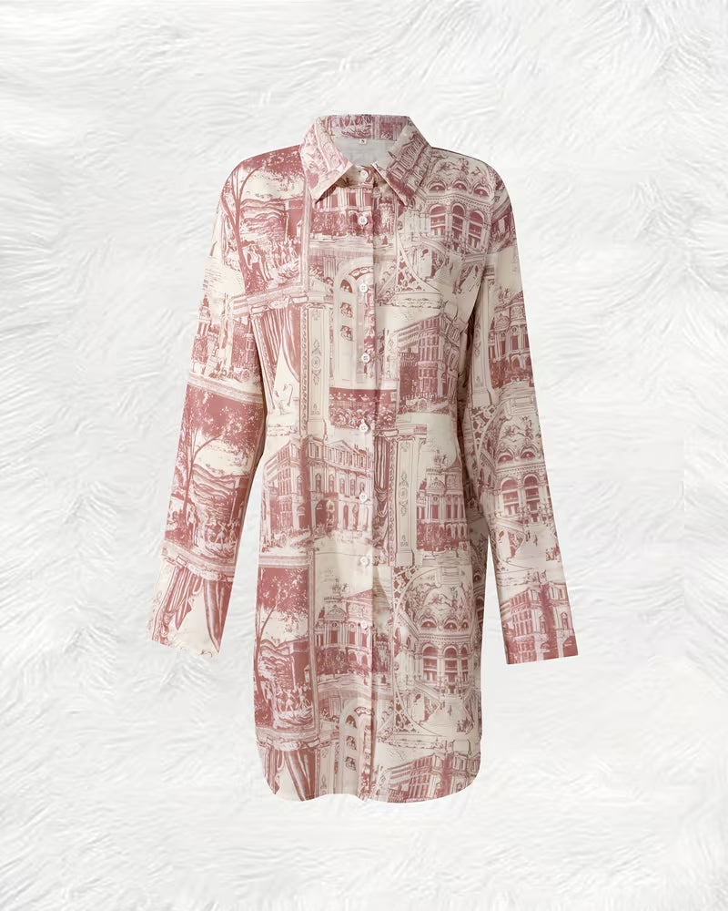 Robe Lâche Irrégulier Col Chemise