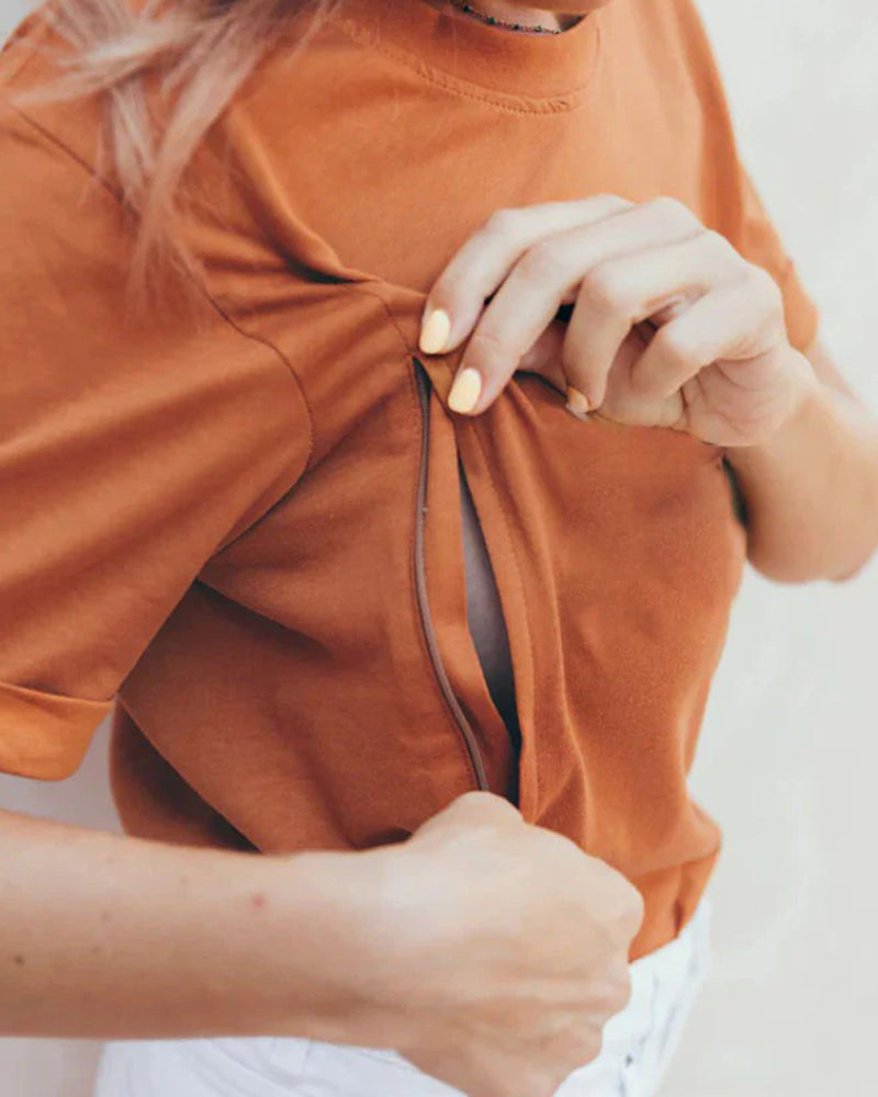 T-Shirt Imprimé Col Rond Allaitement