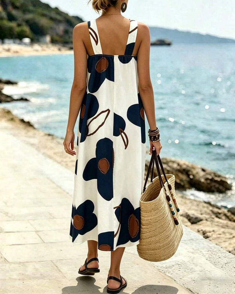Robe Croisé Halter Fleuri Fente Maxi