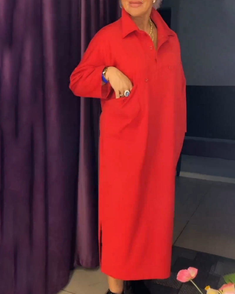 Robe à coupe décontractée et col chemise