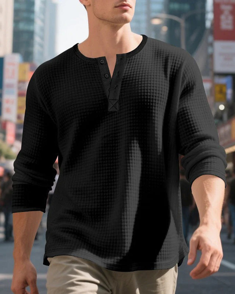 Haut Homme Uni Manches Longues