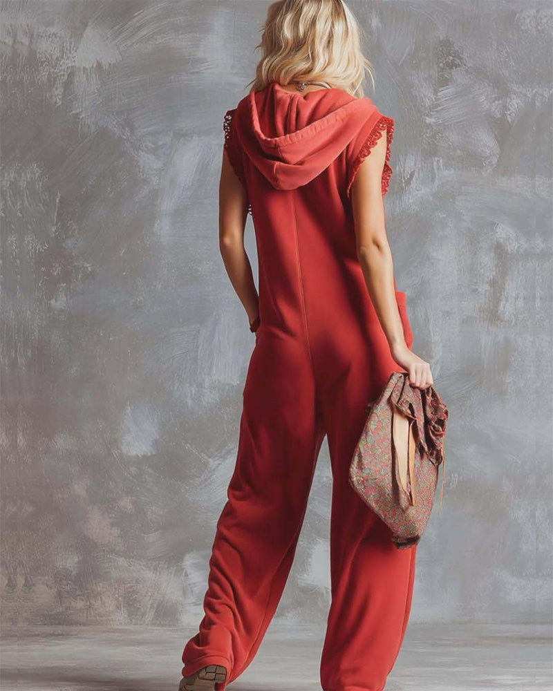 Combinaison À Capuche Sans Manches