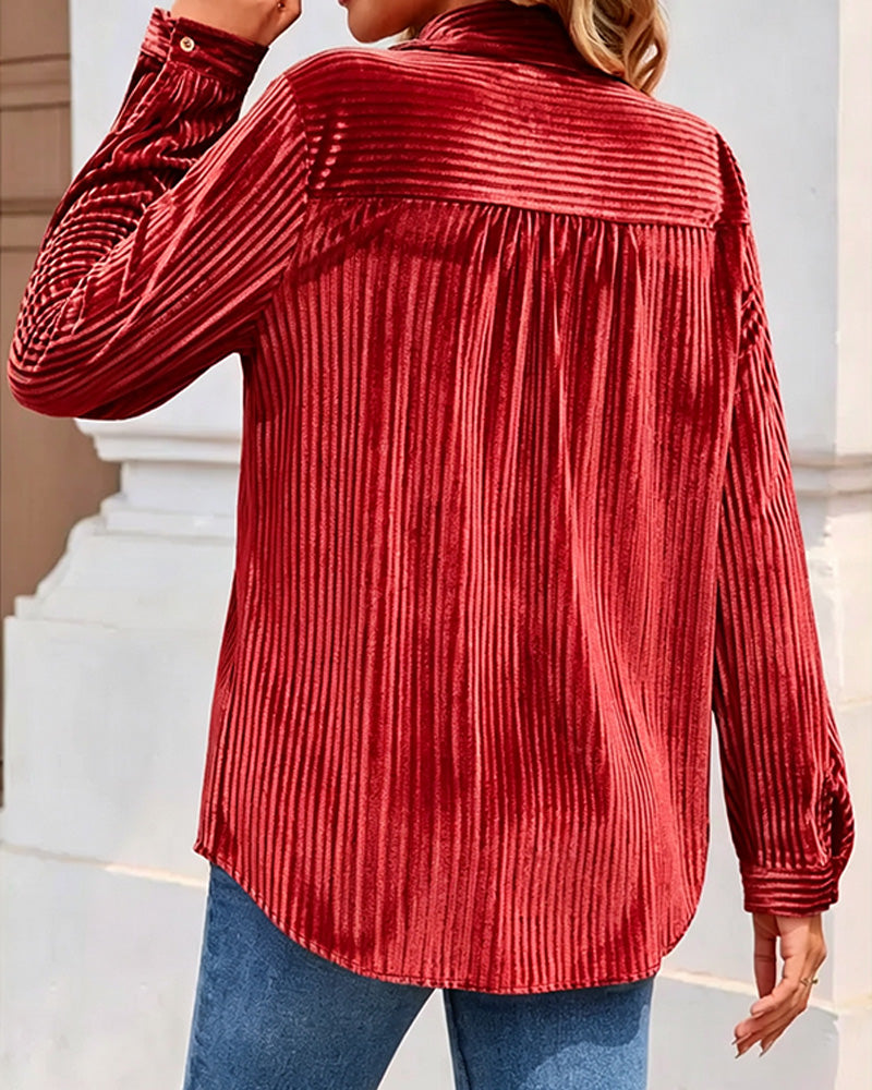 Chemise Poche Manches Longues Rayée