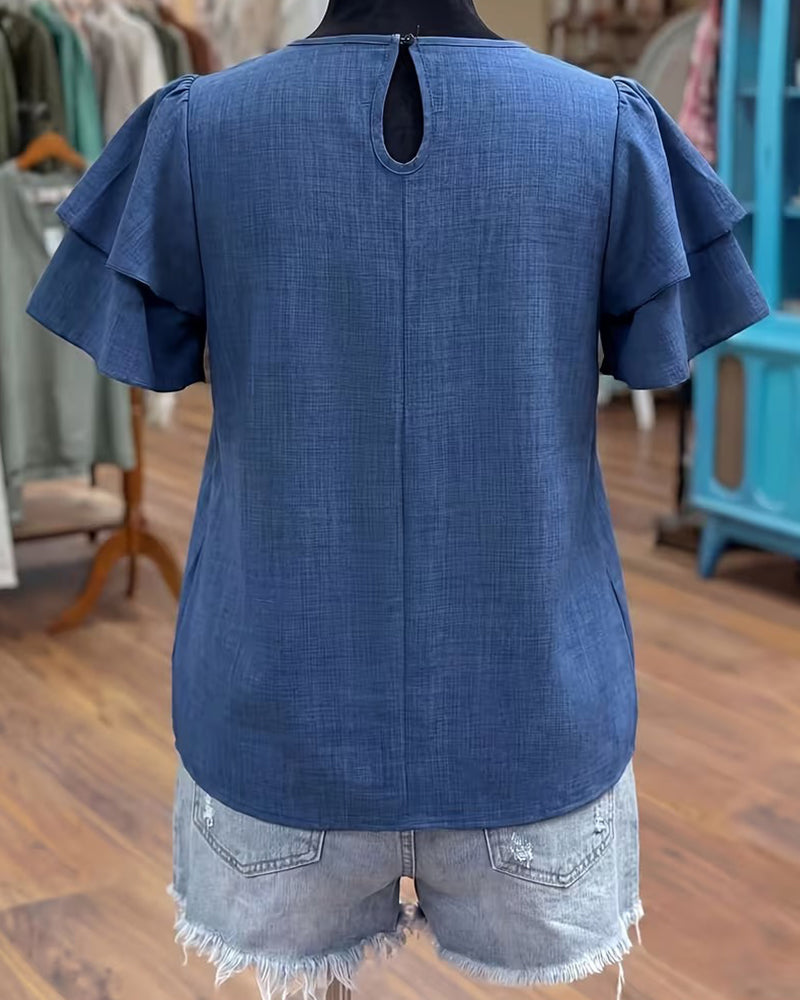 Blouse Unie Mode Décontractée
