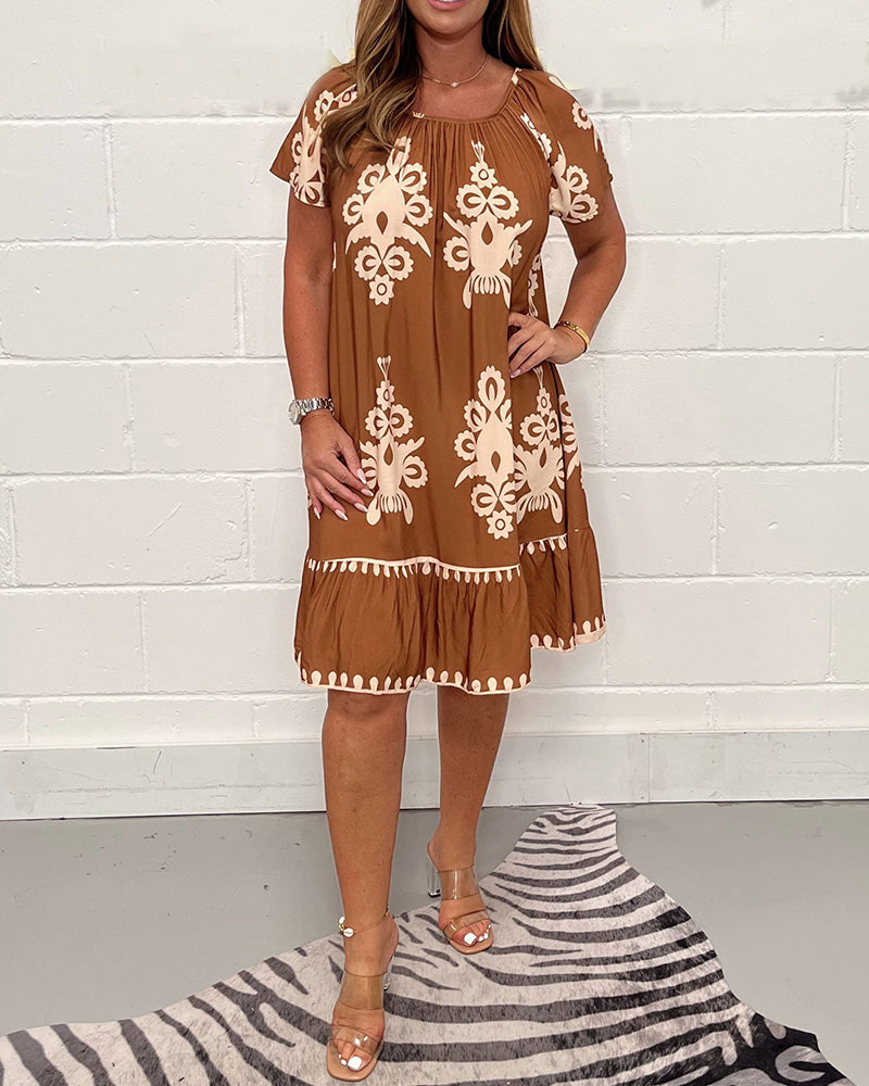 Robe imprimée à col rond