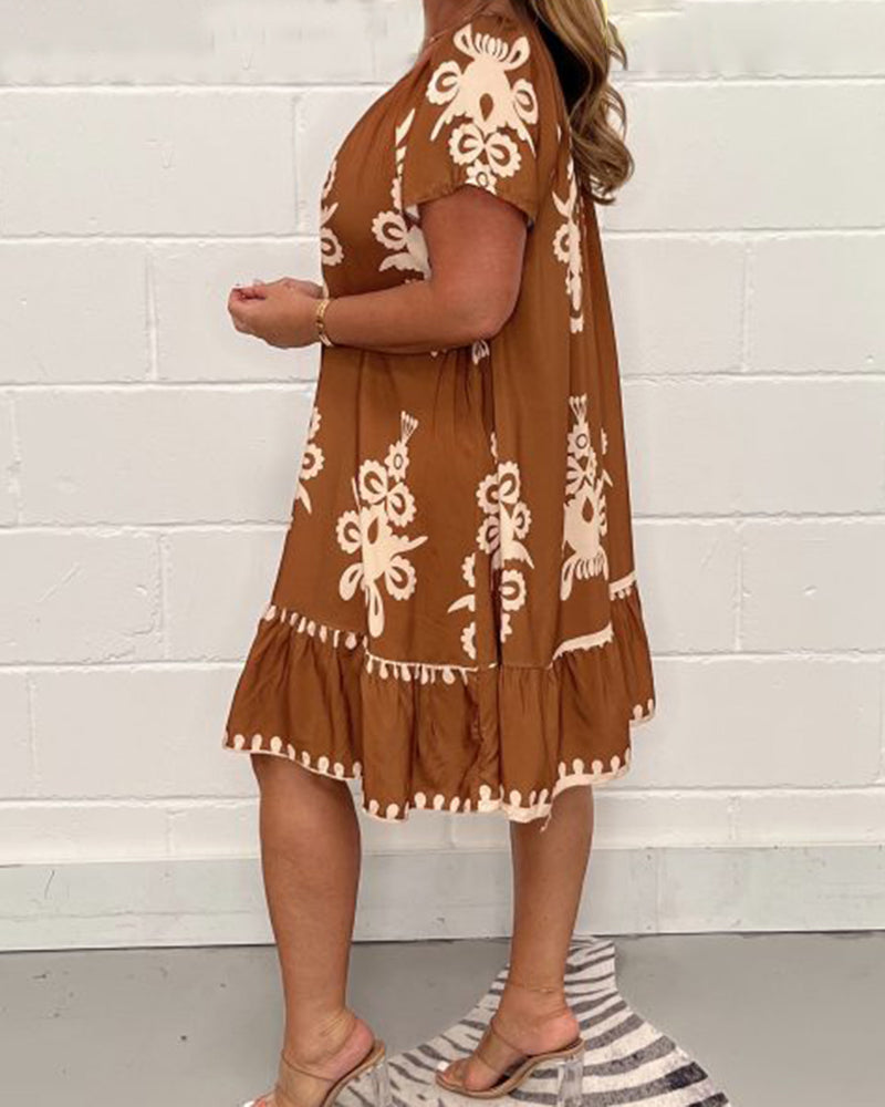 Robe imprimée à col rond