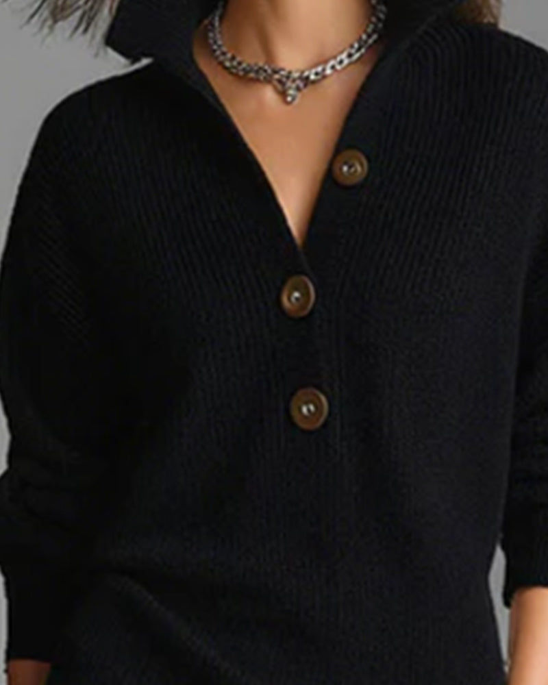 Robe pull décontractée de couleur unie pour l'automne et l'hiver