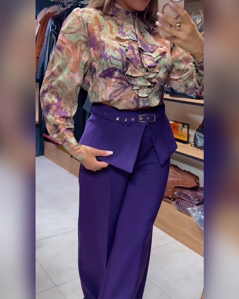 Pantalon Élégant Droit Costume