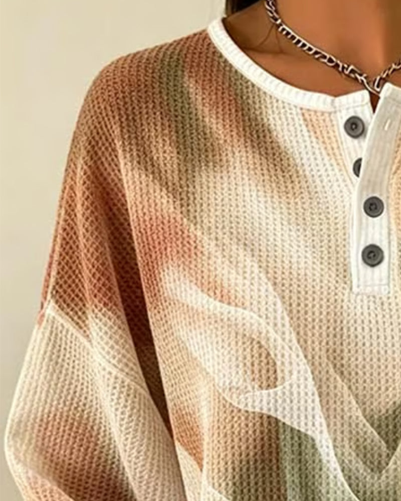 Sweatshirt Imprimé Ombre Manches Longues