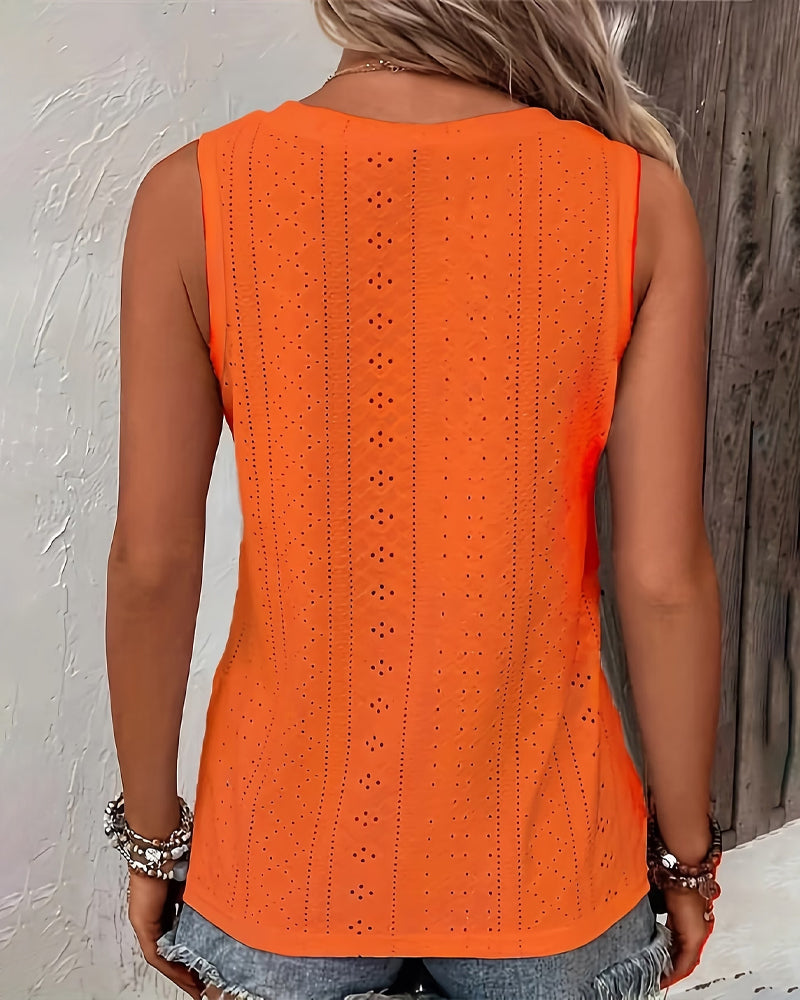 Débardeur Col En V Dentelle Sans Manches