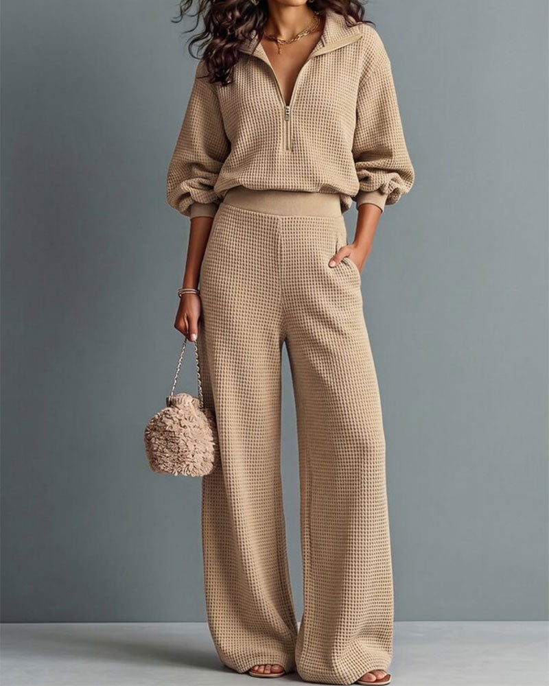 Ensemble Gaufre Demi-Zip Poche