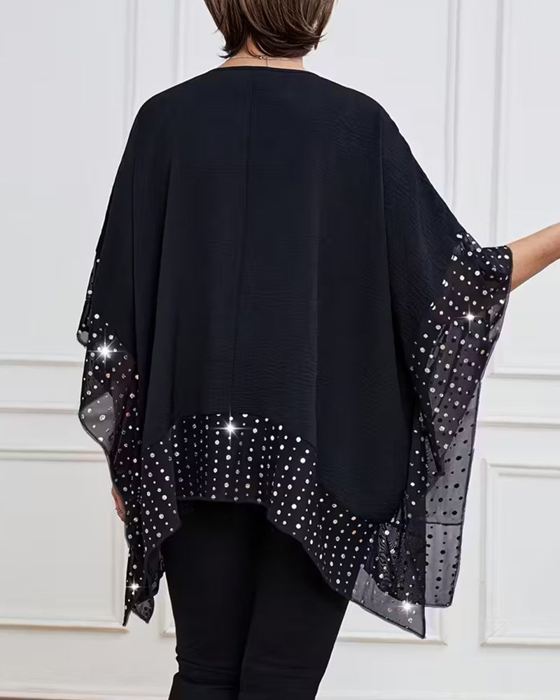 Haut À La Mode Manche Chauve-Souris Ample