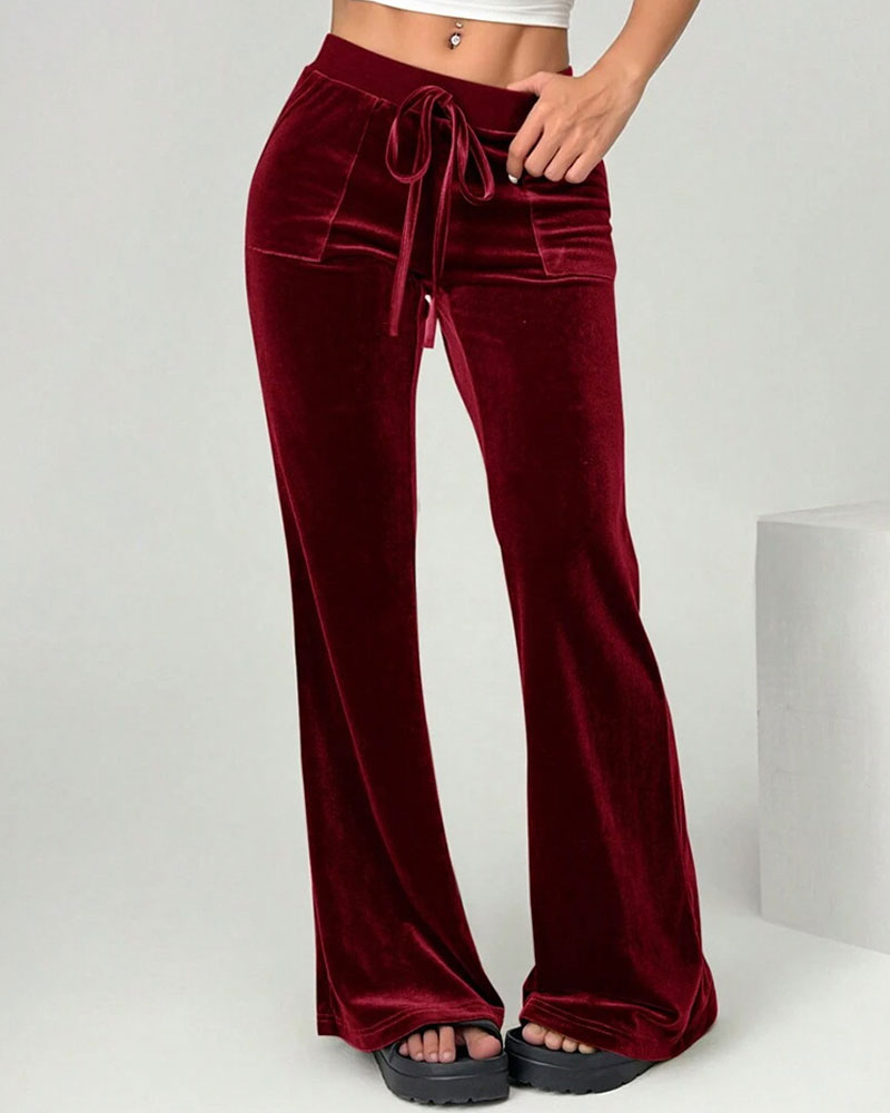 Pantalon Velours Long Évasé
