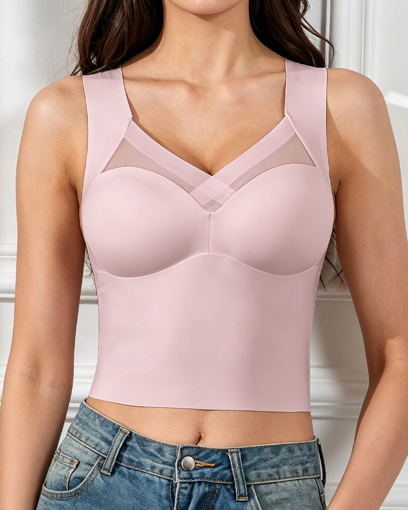 Débardeur Mesh-Splicing Soutien-Gorge Intégré