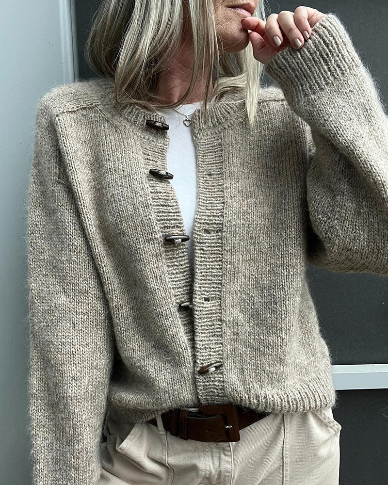 Cardigan uni à simple boutonnage