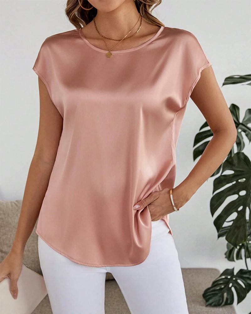 Blouse Broderie En Dentelle Couleur Unie Creux