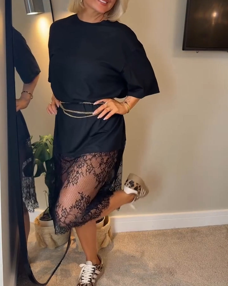 Robe Col Rond Mode Décontractée