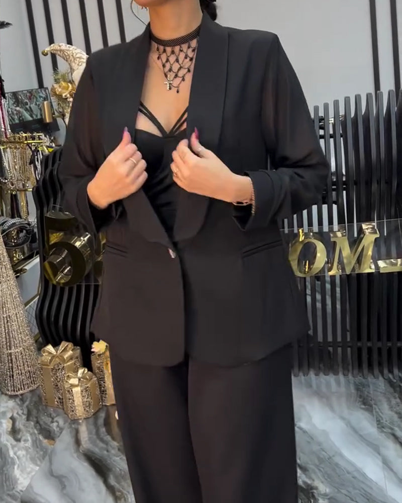 Manteau Élégant Uni Col