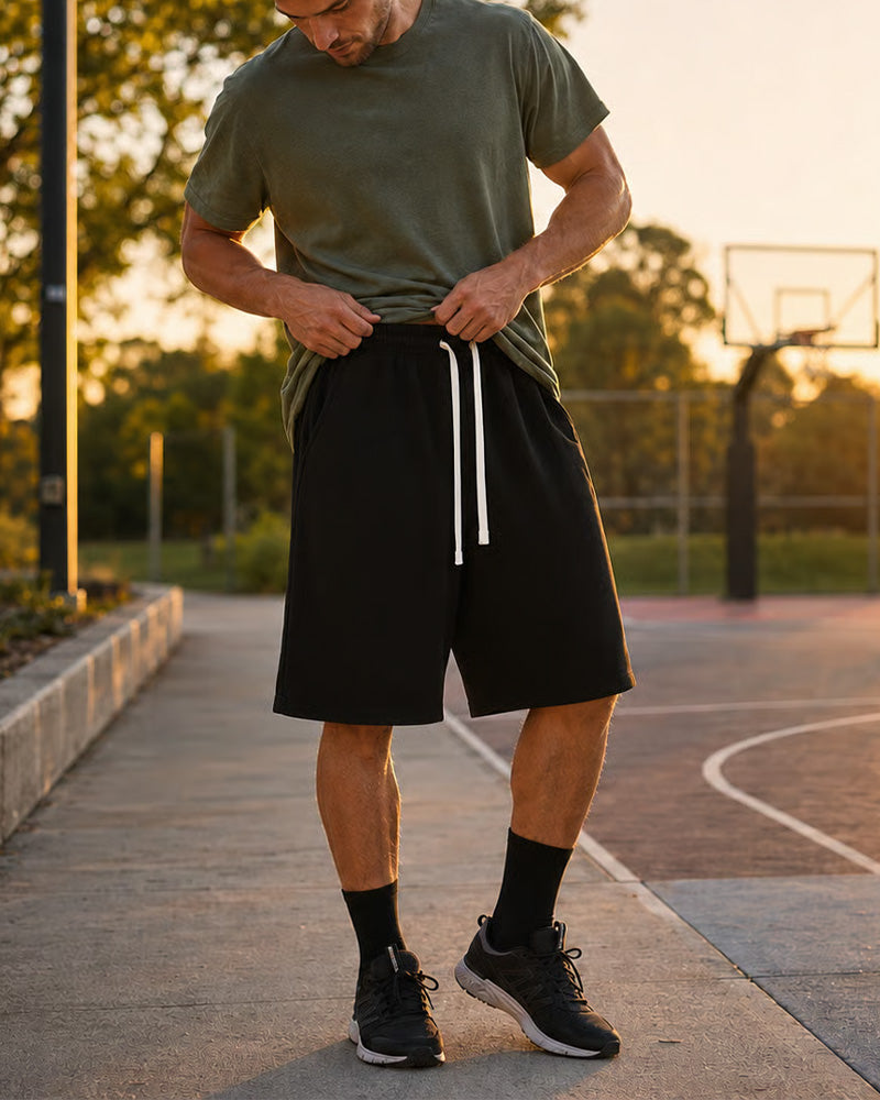 Shorts Homme Uni À Cordon