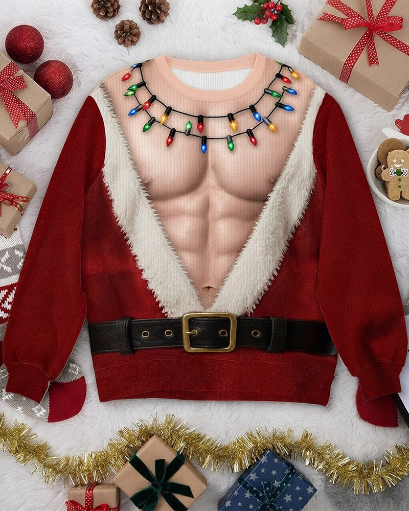 Sweat Col Rond Imprimé Muscle Style Noël