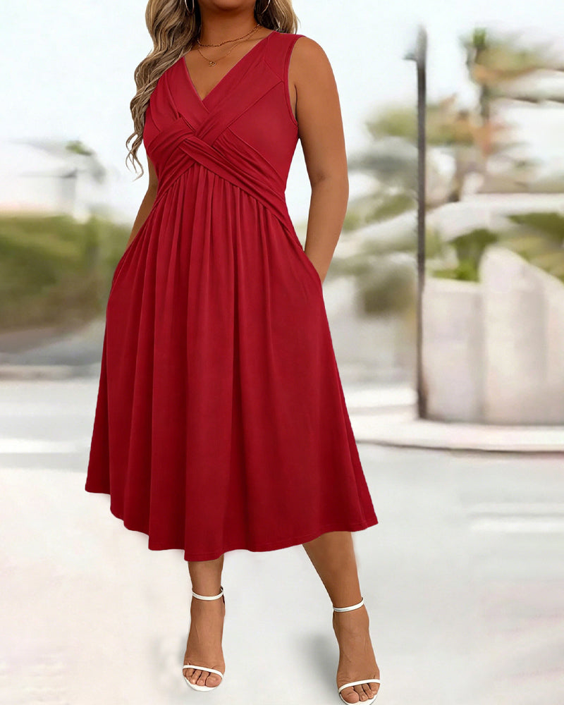 Robe Unie Poche Twist Débardeur