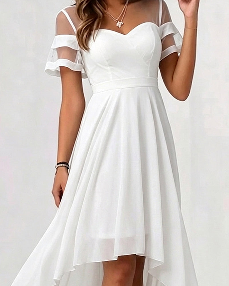 Robe Mesh Patchwork Irrégulière