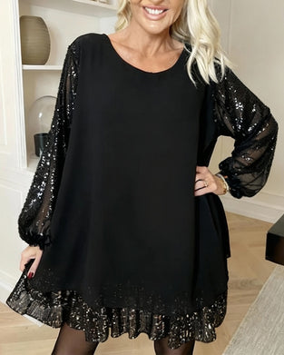 Robe Ample À Manches Lanterne Et Col Rond