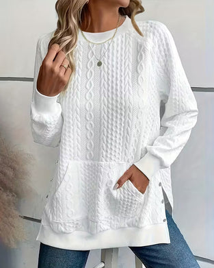 Sweatshirt Avec Pochette Et Fendu-Hem Caractéristiques