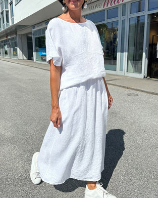 Ensemble Unicolore Coton Et Lin Décontracté