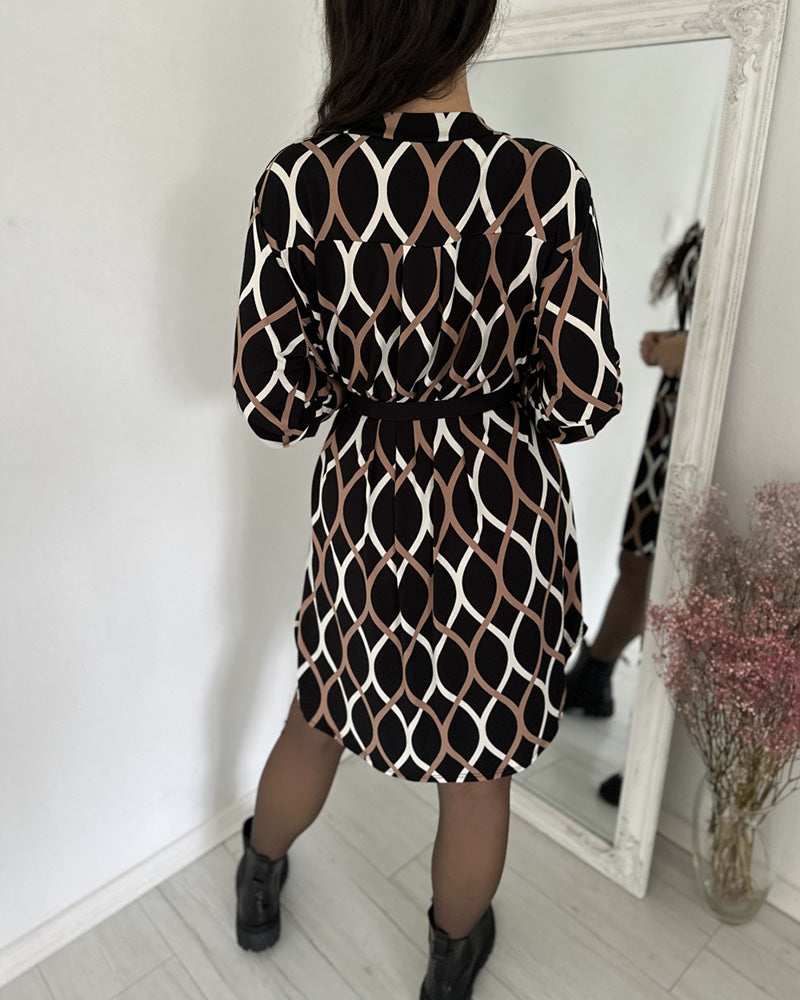 Robe rétro à imprimé losange