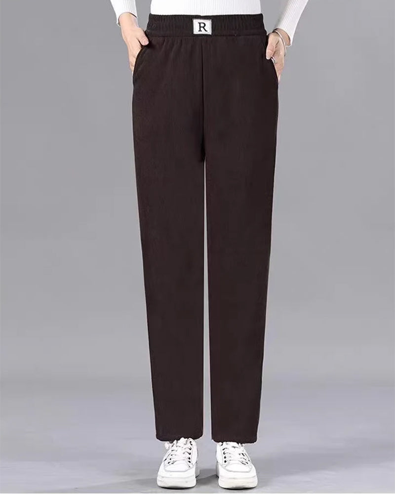 Pantalon Taille Haute Doublé Polaire Épaissi Jogger