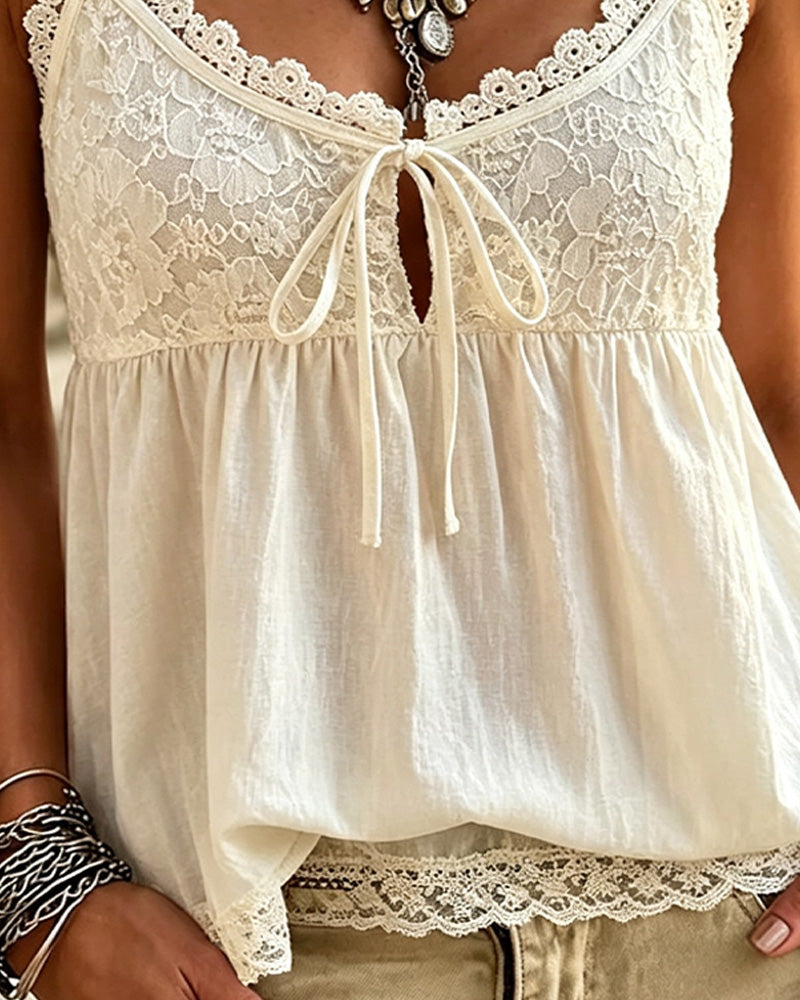Cami Top Dentelle Attacher Bretelles