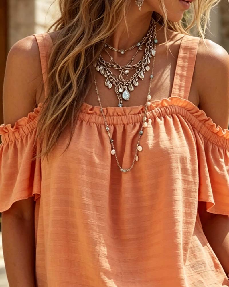 Blouse Camisole Volant Off-Épaule