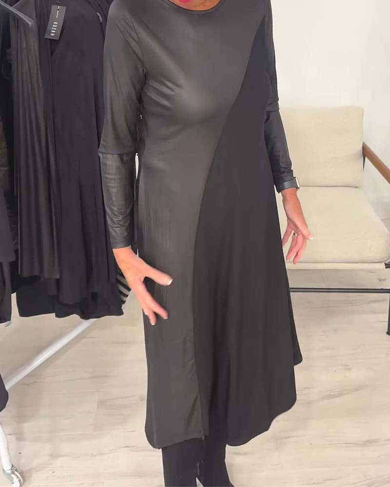 Robe Coupe En Biais Patchwork Longue