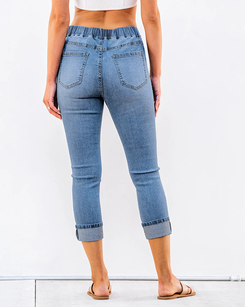 Jean Taille Élastique Capri
