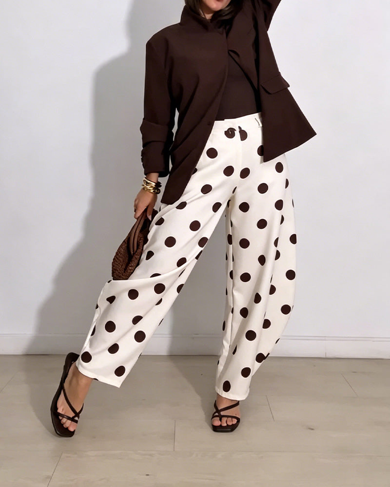 Pantalon Vintage Polka Dot Décontracté Harem