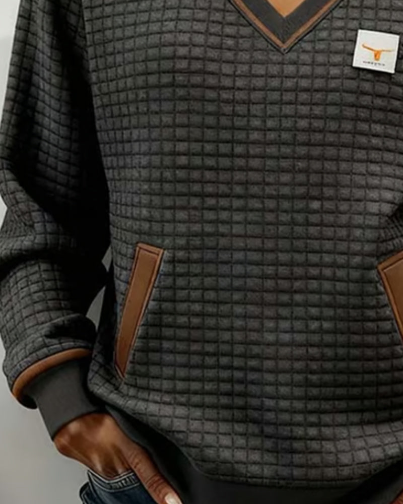 Sweat Casual À Manches Longues Et Col V