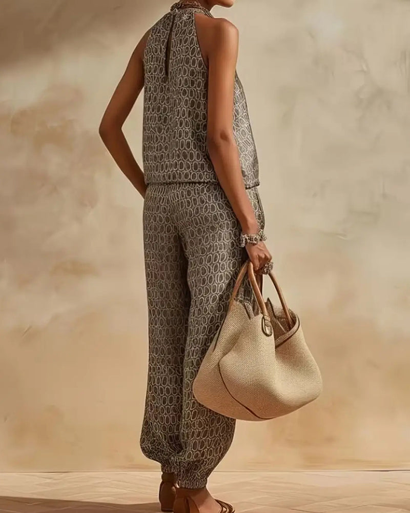 Ensemble Géométrique Halter Jogger