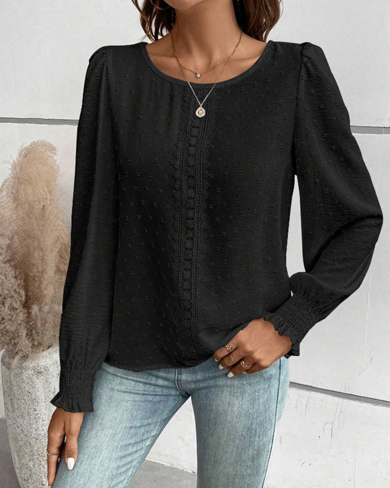 Blouse Simple Col Rond Uni