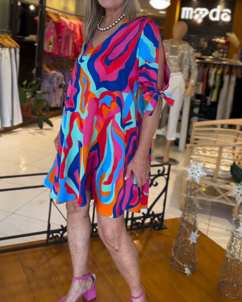 Robe ample imprimée à col rond