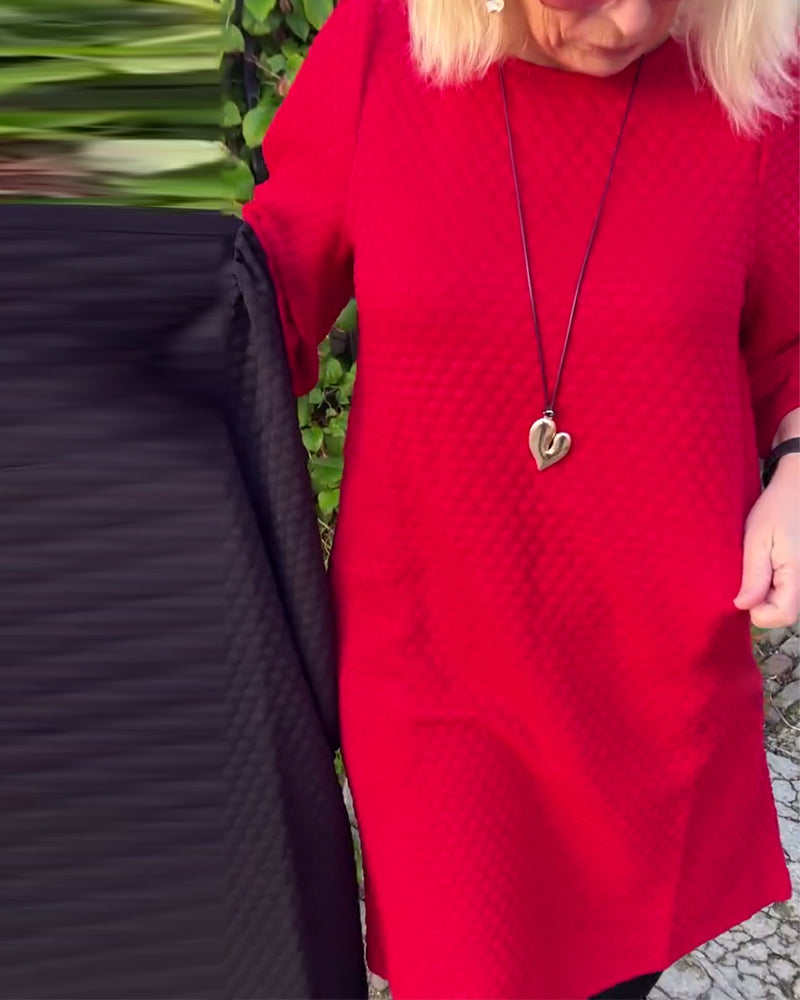 Robe décontractée de couleur unie à col rond