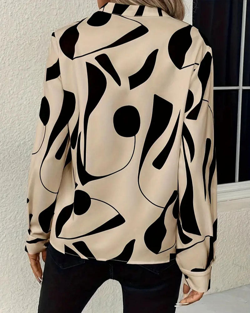 Blouse Abstrait Géométrique Imprimé