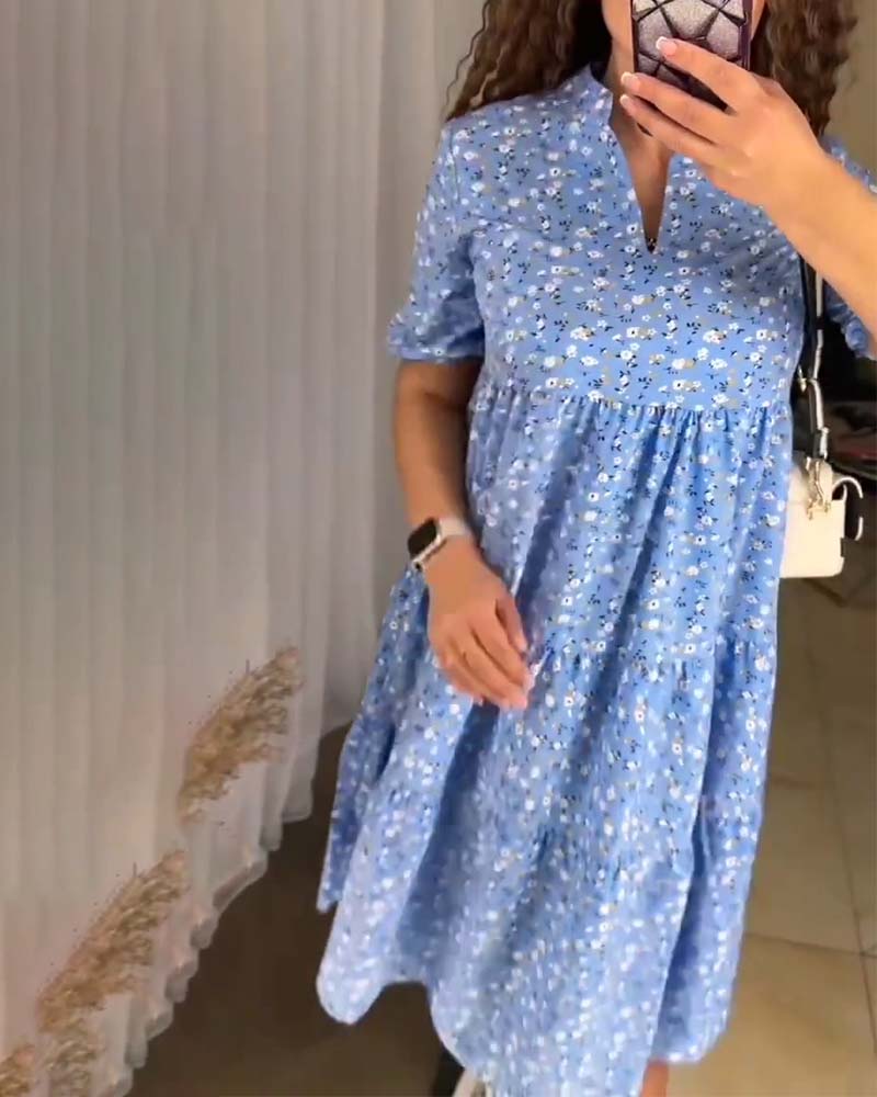 Robe décontractée ample à fleurs