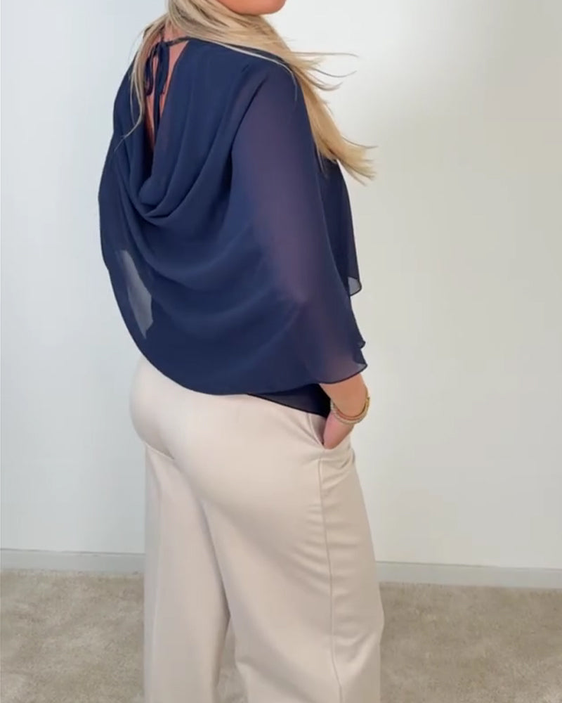 Blouse Manches Cloche Col Rond